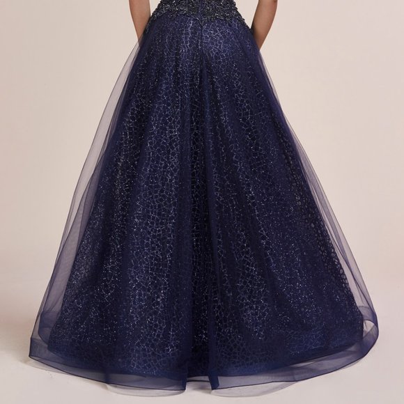 Illusion V-Neck A-Line Shape Prom Dress ALA0680 - Picture 4 of 7